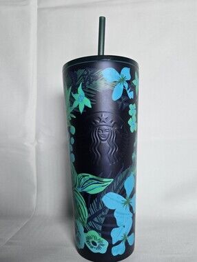 Starbucks 2022 Tropical Floral Stainless Steel Cold Cup Tumbler – 24 oz